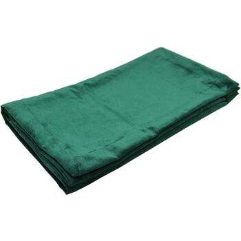Couvertures et chemins de lit en velours vert émeraude mat_Grand (180 cm x 254 cm) 2