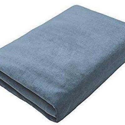 Matt Petrol Blue Velvet Throw Blankets & Runners_Regular (130cm x 200cm)