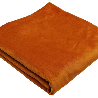 Matt Burnt Orange Velvet Throw Blankets & Runners_Regular (130cm x 200cm)