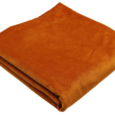 Matt Burnt Orange Velvet Throw Blankets & Runners_Regular (130cm x 200cm)