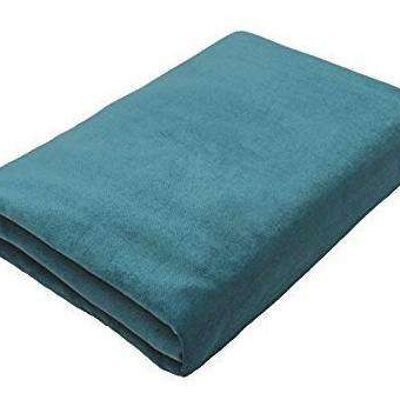 Matt Blue Teal Velvet Throw Blankets & Runners_Regular (130cm x 200cm)