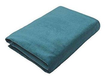 Couvertures et chemins de lit en velours bleu sarcelle mat _ Regular (130 cm x 200 cm) 1