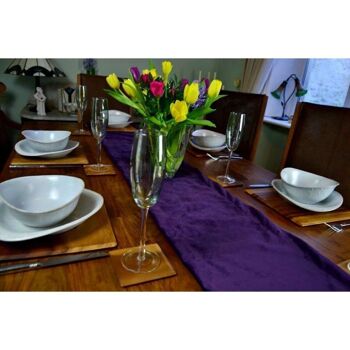 Matt Aubergine Purple Velvet Table Runner_Table Runner (30cm x 200cm) 2