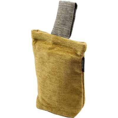 Plain Chenille Contrast Yellow + Grey Door Stop