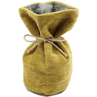Plain Chenille Contrast Yellow + Grey Door Stop With String