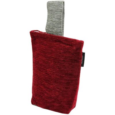 Plain Chenille Contrast Red + Grey Door Stop