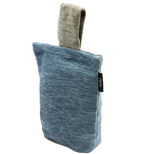 Plain Chenille Contrast Blue + Beige Door Stop