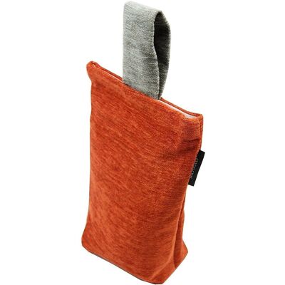 Plain Chenille Contrast Burnt Orange + Grey Door Stop