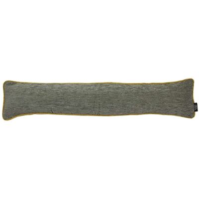 Plain Chenille Contrast Piped Grey + Yellow Draught Excluder