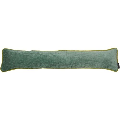 Plain Chenille Contrast Piped Duck Egg Blue + Green Draught Excluder