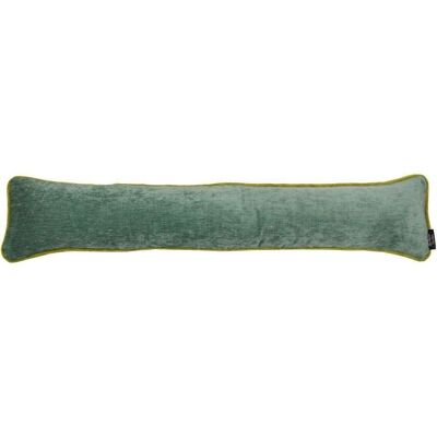 Plain Chenille Contrast Piped Duck Egg Blue + Green Draught Excluder