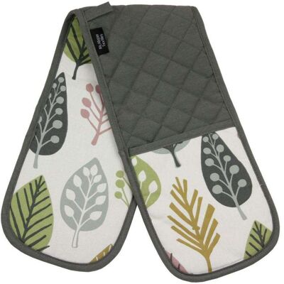 Magda Pink Cotton Print Double Oven Mitts
