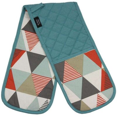 Vita Burnt Orange Cotton Print Double Oven Mitts