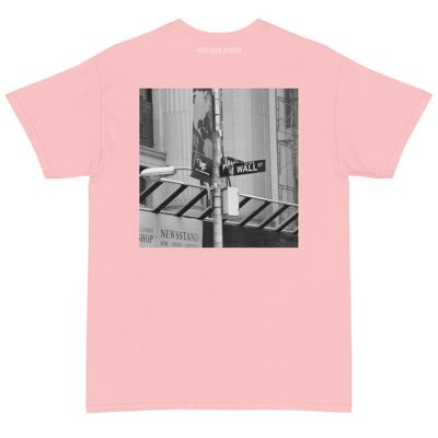 AB Printed Back Black Wallstreet T-Shirt Made in Americaight Pink