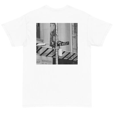 AB Printed Back Black Wallstreet T-Shirt Made in America - White (3XL-5XL)