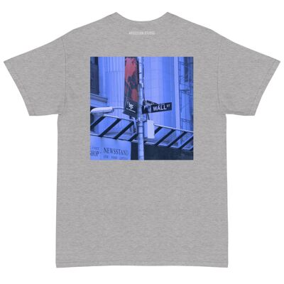 AB Printed Back Blue Wallstreet T-Shirt Made in Americaport Grey