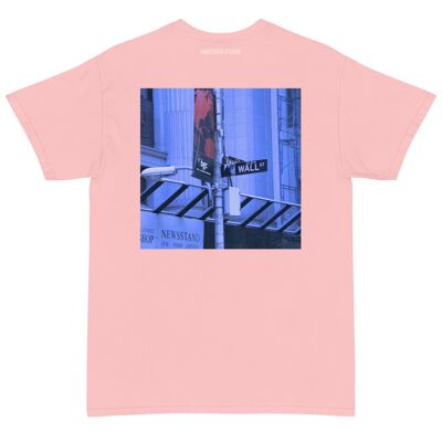 AB Printed Back Blue Wallstreet T-Shirt Made in Americaight Pink