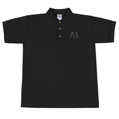 AB Modern Embroidered Men Polo (Black, Red) Made in America - Black