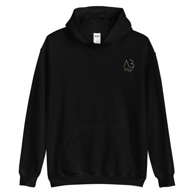 AB Modern Embroidered Unisex Hoodie Made in America - Black