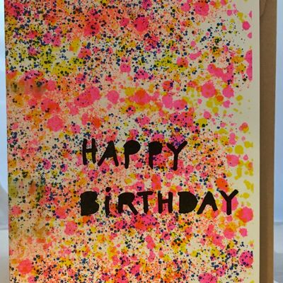Card Happy Birthday Splashes 4