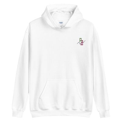 AB Retro Embroidered Unisex Hoodie Made in America - White