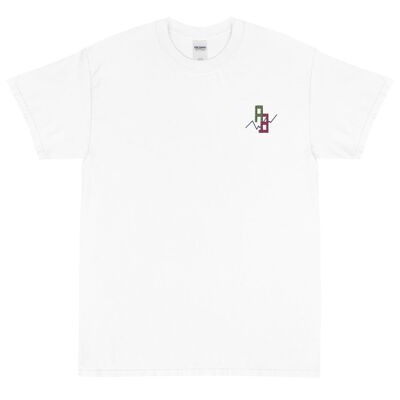 AB Retro Embroidered Unisex t-shirt Made in America - White