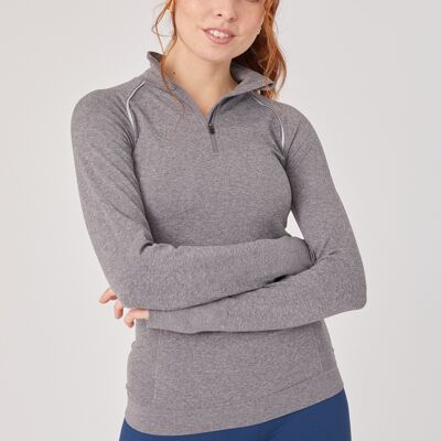 Chase the day long sleeve top, grey marl