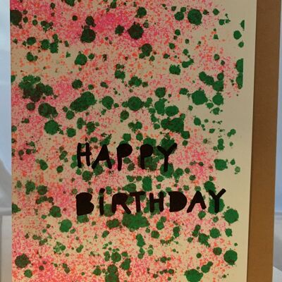 Card Happy Birthdays splashes