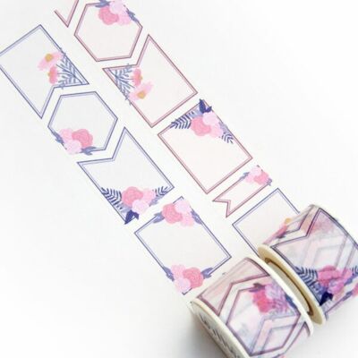 Washi tape con etiquetas florales
