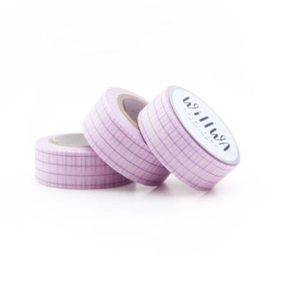 Washi tape cuadrícula rosa