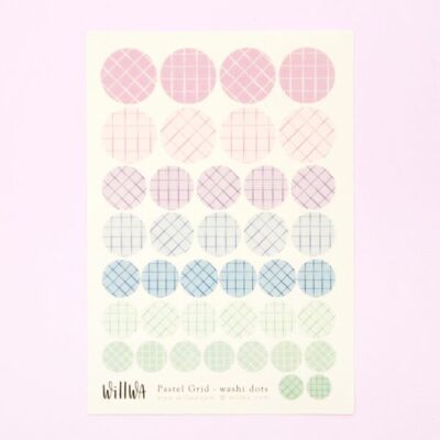 Pastellgitter Washi Dots