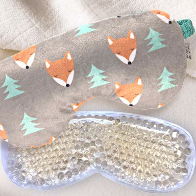 Multi-Function Luxury Velour Eye Mask With Removable Cooling Therapy Gel Pack. Fox Design