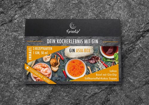 GIN ASIA BOX - Iron Balls Gin - 50 mL - 40% VOL - 3 Rezepte + Esst‰bchen