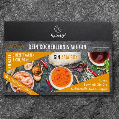 GIN ASIA BOX - Iron Balls Gin - 50 mL - 40% VOL - 3 recetas + palillos