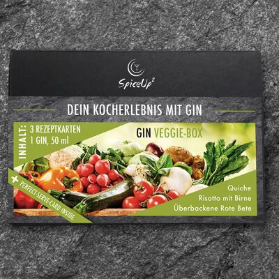 GIN VEGGIE BOX- LOLA Y VERA CLASICA GIN - 50 mL - 40% VOL - 3 Rezepte + Perfect Serve Rad