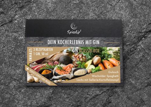 GIN KLASSIK-BOX - ROSHAIN GIN - 50 mL - 47% VOL - 3 Rezepte + Perfect Serve Rad