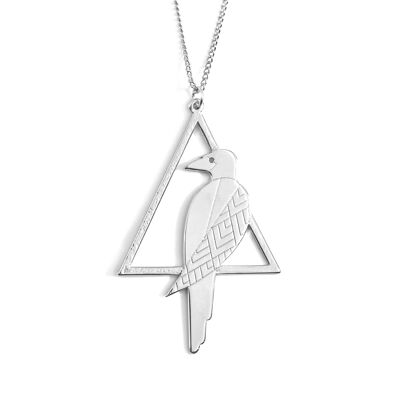 Silver Raven Long Necklace