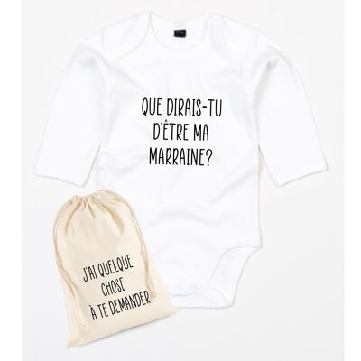 The bodysuit and its pouch "Do you want to be my Godmother?"