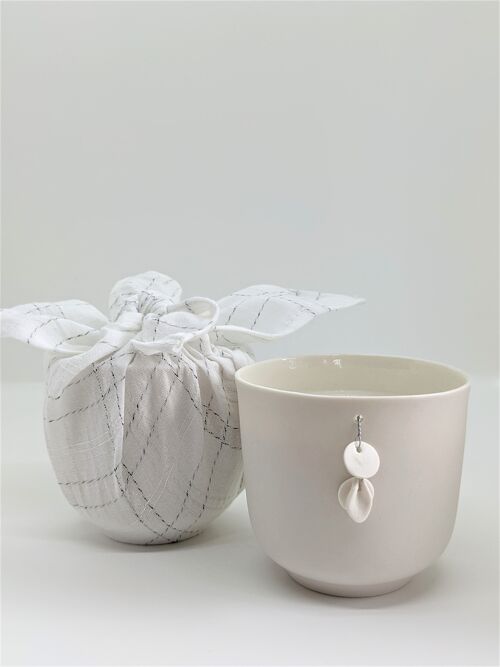 Bougie en porcelaine, fragrance Fleur de coton