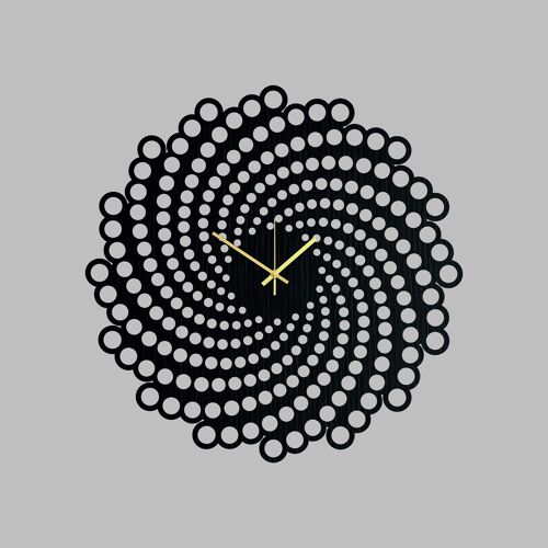 Black Clock SPIRAL - Wooden 62cm Size Wall Clock