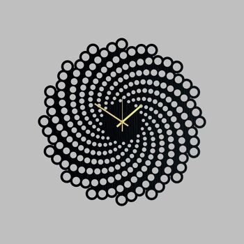 Horloge Noire SPIRAL - Horloge Murale en Bois Taille 62cm 1