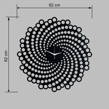 Horloge Noire SPIRAL - Horloge Murale en Bois Taille 62cm 4