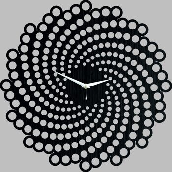 Horloge Murale SPIRAL - Horloge Murale en Bois Chêne Noir 1