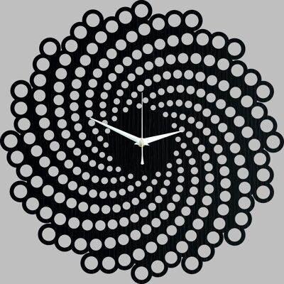 Horloge Murale SPIRAL - Horloge Murale en Bois Chêne Noir