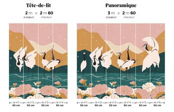 Papier peint panoramique Kyuuai Dansu - Rose & Doré - 3m 2