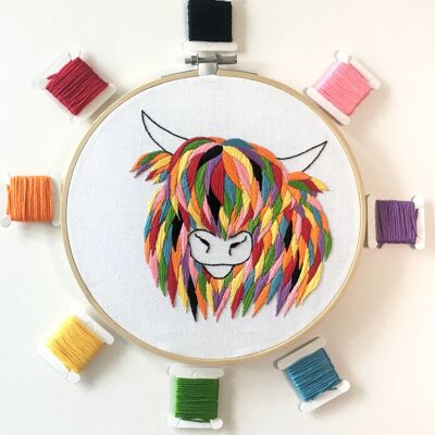 Highland Cow Embroidery Kit