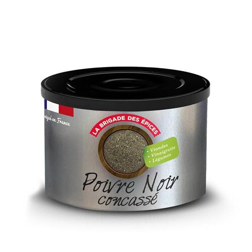 Poivre noir concassé à la meule de pierre - 80g