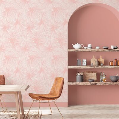 Jungle wallpaper - Manon - Pink beige & Powder pink