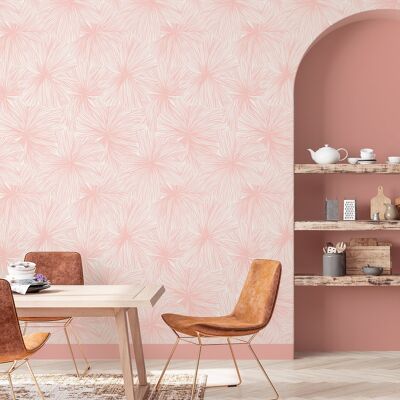 Jungle wallpaper - Manon - Pink beige & Powder pink