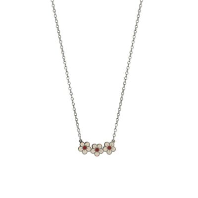 Enamel Daisy Chain Pendants - Pink